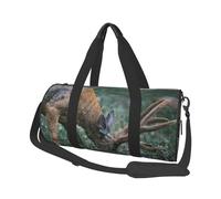 Buck On The Grass Print Round Duffel Bag, Canvas Overnight Travel Tote Bag, Waterproof and Tear-Resistant.Foldable Weekend Travel Bag