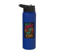 Buck Wild Cowboy Boots Western Country Floral Rustic Stainless Steel Insulated Water Bottle