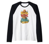 Buck Wild Relaxed Bear Summer Pool Float Drink Cool Raglan Baseball Tee