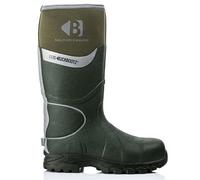 Buckbootz BBZ8000 GREEN BUCKLER SAFETY REFLECTIVE FULL SAFETY WELLINGTON BOOT ANKLE PROTECTION & SUPPORT WATERPROOF METAL FREE (Green, UK Footwear Size System, Adult, Men, Numeric, Wide, 7)