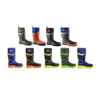Buckbootz BBZ8000 GREY GREEN BUCKLER Hi VISABILITY FULL SAFETY WELLINGTON BOOT ANKLE PROTECTION & SUPPORT WATERPROOF METAL FREE (uk_footwear_size_system, adult, men, numeric, wide, numeric_3)