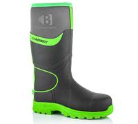 Buckbootz BBZ8000 GREY GREEN BUCKLER Hi VISABILITY FULL SAFETY WELLINGTON BOOT ANKLE PROTECTION & SUPPORT WATERPROOF METAL FREE (uk_footwear_size_system, adult, men, numeric, wide, numeric_7)