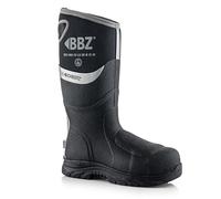 Buckbootz BBZ9000 FULL SAFETY WATERPROOF WELLINGTON BOOT METATARSAL PROTECTION & 360 REFLECTIVE (Black, UK Footwear Size System, Adult, Men, Numeric, Wide, 4)