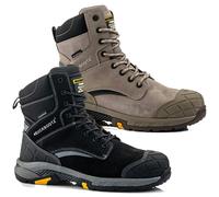 Buckbootz Blastz Tradez Mens High Leg Side Zip Up Safety Boots - Stone - UK 10