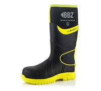 Buckbootz BUCKLER BBZ8000 FULL SAFETY WATERPROOF WELLINGTON BOOT ANKLE PROTECTION & 360 REFLECTIVE (Black & Hi Vis Yellow, 6, UK Footwear Size System, Adult, Men, Numeric, Wide, 6)