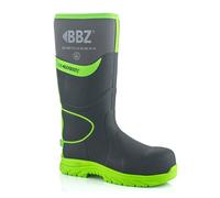 Buckbootz BUCKLER BBZ8000 FULL SAFETY WATERPROOF WELLINGTON BOOT ANKLE PROTECTION & 360 REFLECTIVE (Grey & Hi Vis Green, 13, UK Footwear Size System, Adult, Men, Numeric, Wide, 13)