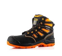 Buckbootz BUCKLER BVIZ2 Black Orange Hi Visibility 360 Reflective Waterproof Full Safety Lace Boot
