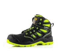Buckbootz BUCKLER BVIZ2 Black Yellow Hi Visibility 360 Reflective Waterproof Full Safety Lace Boot