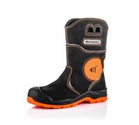Buckbootz BUCKLER BVIZ5 Black Orange Hi Visibility 360 Reflective Waterproof Full Safety Rigger Boot with Ankle Protection & Pull On Handles