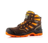 Buckbootz BVIZ2 Brown Orange Hi Visibility 360 Reflective Waterproof Full Safety Lace Boot (uk_footwear_size_system, adult, men, numeric, wide, numeric_8)