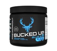 Bucked Up Pre-Training Powder | Performance Supplement with Beta-Alanine, Citrulline Malate & Caffeine | Sugar Free | Blue Raz Flavour| 25 Servings