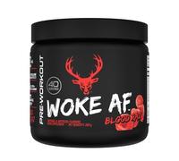 Bucked Up Woke AF Pre-Workout Powder | Performance Drink with Caffeine, Beta-Alanine, & L-Citrulline | Sugar Free, Paleo Friendly | Blood Raz Flavor | 40 Servings