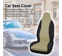 sourcingmap Classic Cloth Air Mesh Front Set Bucket Auto Seat Cover Beige Black