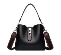 Bucket Bag - Hobo Style Leather Bucket Bags for Women Vintage Shoulder Bag with Adjustable Strap Elegant Handbag for Everyday Travel Office Shopping Stylish Spacious Durable and Comfortable, black