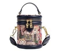Bucket Bags for Women PU Leather Adjustable Retro Bear Small Pouch