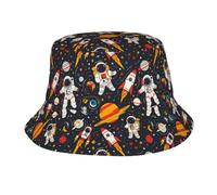 Bucket Cap Space Rocket Explorer Beach Hat Fashionable Sun Cap Foldable Bucket Hat for Outdoor Traveling Fishing