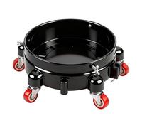 Bucket Cart Trolley - Three Hundred Sixty Degree Swivel Wheels, Five Gallon Holder Stand, Eleven Inch Diameter Frame, Heavy Duty Metal Construction | for Indoor Outdoor Dorm Apartment Kitchen Work
