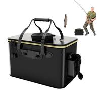 Bucket: Folding Box, Folding Container for Camping and BBQ | Compact Storage Box for Fishermen Continuous Oxygenation: An Innovative Design with an Oxygen Hole
