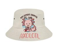 Bucket Hat Axolotl is My Spirit Animal Fashion Unisex Packable Travel Sun Caps Teens Women Men Novelty Outdoor Hats