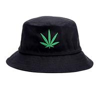 Bucket Hat Cap Marijuana Weed Leaf Cannabis - Foldable Snapback Men Women, Black, One Size
