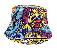 Bucket Hat- Cotton Reversible Fishermans Summer Sun Hat Festival Beach Party Rave Sports Many Styles & Colours (Aztec)