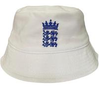 Bucket Hat for England Cricket 3 Lions Emblem for T20, One Day and Test Matches. Quality Hats to Play Cricket or Support The National Team in The Stadium. (White)