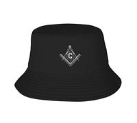 Bucket Hat Free-Mason Logo Square & Compass Symbol Funny Fisherman Sunshade Caps Unisex Bucket Hats Uv Protection Sunshade Caps for Fishing Camping Holidays