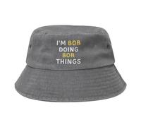 Bucket Hat I'm Bob Doing Bob Things Funny Fisherman Hats Breathable Beach Cap Foldable Sunshade Caps for Camping Travel Outdoor