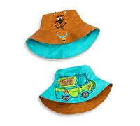 Scooby-Doo! Reversible Bucket Hat in Brown & Blue | Classic Cartoon Sun Protection Headwear | Scooby’s Face & The Mystery Machine Design | Unisex Adult Accessories