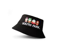 South Park Character Line Up Mens Black Bucket Hat | Stylish Graphic Headwear | Stan, Kyle, Cartman & Kenny Design | TV Show Fashion Accessory