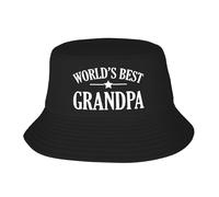 Bucket Hats Fashion Sun Cap Packable Outdoor Fisherman Hat for Women and Men World's Best Grandpa Bucket Hats, World's Best Grandpa Black 1, One Size