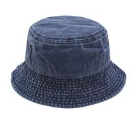 Bucket Hats Men Washed Cotton Bucket Hat Foldable Beach Hat Wide Brim Washed Denim Hat Cute Outdoor Fisherman Hat Camping Hats Unisex (Navy, One Size)
