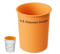 BUCKET LINER 5 Gallon Bucket Liner Reusable Bucket Saver for Concrete Mix Thinset Paint, Reusable Silicone Bucket Pail Liner for Kitchen, Outdoor, Gardening, Camping, Thinset & Paint,Orange