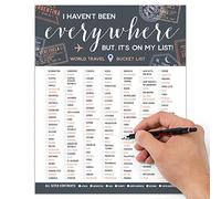 Bucket List Art Decor - World Travel Checklist Wall Decor - "I Haven't Been Everywhere But It's On My List" (Gray 8x10)