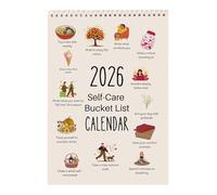 Bucket List Calendar 2026, 12 Month Vertical Wall Calendar with Inspirational Goal Planner and Motivational Features, Aesthetic Art Wall Decorative for Home Offic-e