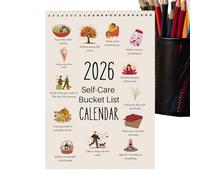 Bucket List Calendar - 2026 Inspirational Quotes, Mental Health Goal Planner, Funny Wall Desk Organizer, Mindful Living Home Office Dorm Accessory, Perfect Planning Tool for Adults Family Students