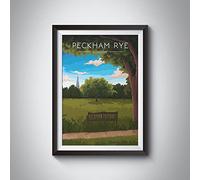 Bucket List Prints Peckham Rye Park London Travel Poster 8x10in / Print Only