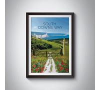 Bucket List Prints South Downs Way National Trail Travel Poster A2 16.5x23.4in / Print Only