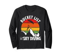 Bucket List Sky Diving Vintage Skydiving Parachuting Skydive Long Sleeve T-Shirt