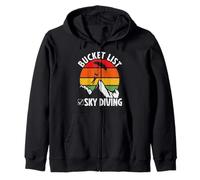 Bucket List Sky Diving Vintage Skydiving Parachuting Skydive Zip Hoodie
