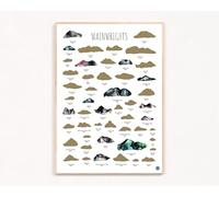 Bucket List Studio Wainwrights Scratch-Off Wall Art Print, A3 Size, Gold Metallic Finish, Mountain Hiking Theme, Home Decor, Perfect for Adventure Tracking
