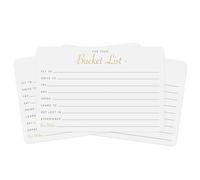 Bucket List Suggestion Cards 50 pcs | for Wedding Guest Book, Retirement Party Games, Couples Travel, Adventure Activities. Gold Foil Note Cards 4x6 inch