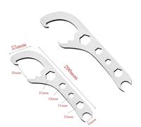 Bucket Opener Wrench Tool for 11-35mm Lids, Portable Paint Can and Pail Lid Remover, Metal Multifunctional Hand Tool for Home Workshop Garage, Silver (2 Pack)