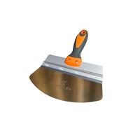 Bucket Scoop Plaster Tools - Skimflex 200mm Flexible, Stainless Steel Curved Spatula Scoops with Rubber Handle - Scraper Type for Render & Plaster