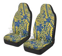 Bucket Seats Covers Polynesia Blue And Yellow 2 Pcs Car Seat Protector Absorbent Sweat Car Seat Cover Scratch-Proof Front Seats Cushion Cover For Car, Sedan, Mpv, 52X138Cm