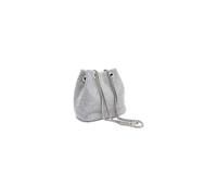 Bucket Shape All Around Diamante Clutch Bag JFY Silver One Size