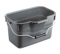 Rotho, Basic, Bucket 12 l square with handle, Plastic (PP) BPA-free, anthracite, 12l (38,0 x 26,0 x 23,0 cm)