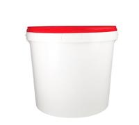 Bucket with Lid, 10 L, Round, Plastic Bucket, Food-Safe, Airtight and Stable, Empty Bucket with Handle and Lid for Food, Chemistry, Adhesives, Animal Food, White, Red