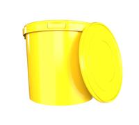 Bucket with Lid 10 L Round Plastic Bucket Food Safe Airtight and Stable Empty with Handle and Lid Food Safe Washing Powder Glue Yellow