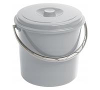 Bucket with Lid Empty Bucket Plastic Grey 12 L